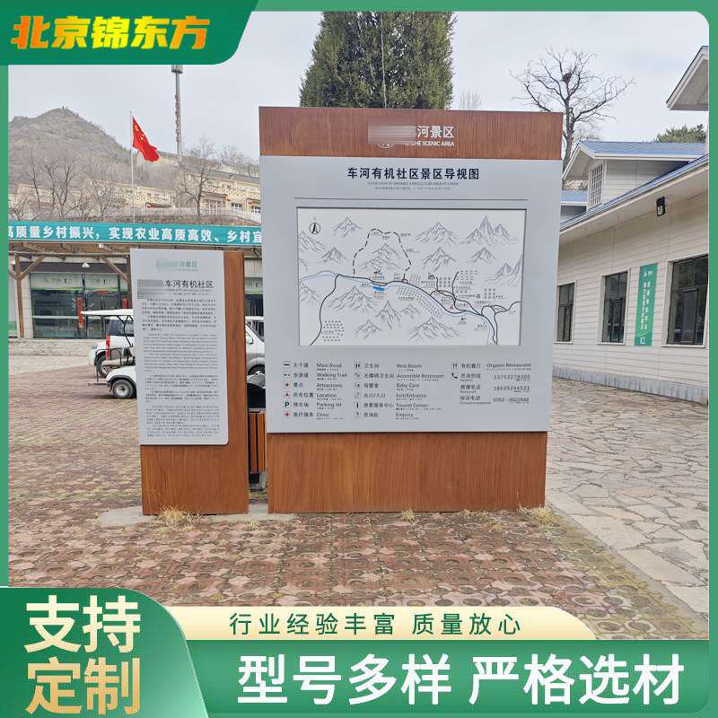 标识牌 公园景区介绍牌 路线指示牌 不锈钢仿木纹广告牌制作