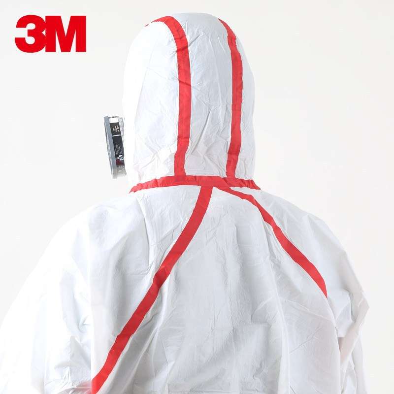 3M4565连体防护服防喷漆液体喷溅粉尘无尘工作服红色胶条款