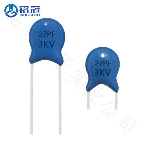 现货销售 UK 陶瓷高压瓷介瓷片电容CT81 3000V27PF 3KV27PF P8MM