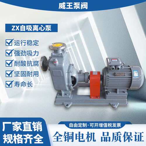 不锈钢304离心式自吸泵50ZX12.5-32，卧式不阻塞排污自吸泵