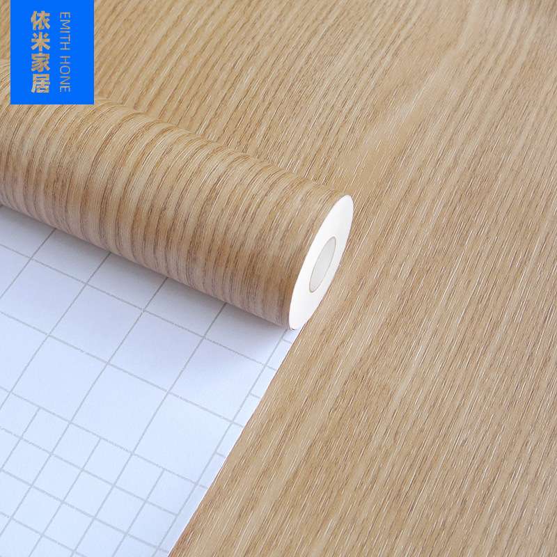韩版PVC木纹贴纸自粘墙纸壁纸展柜家具翻新导气槽贴膜木饰面贴片
