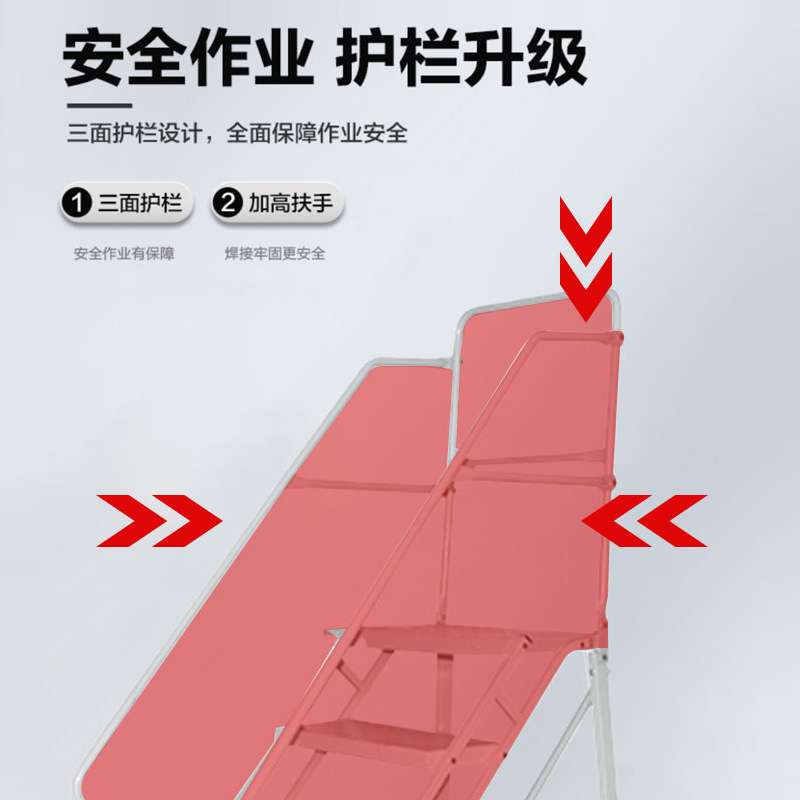 可移动平台梯登高车工程踏步梯子超市理取货带轮子自锁仓库登高梯