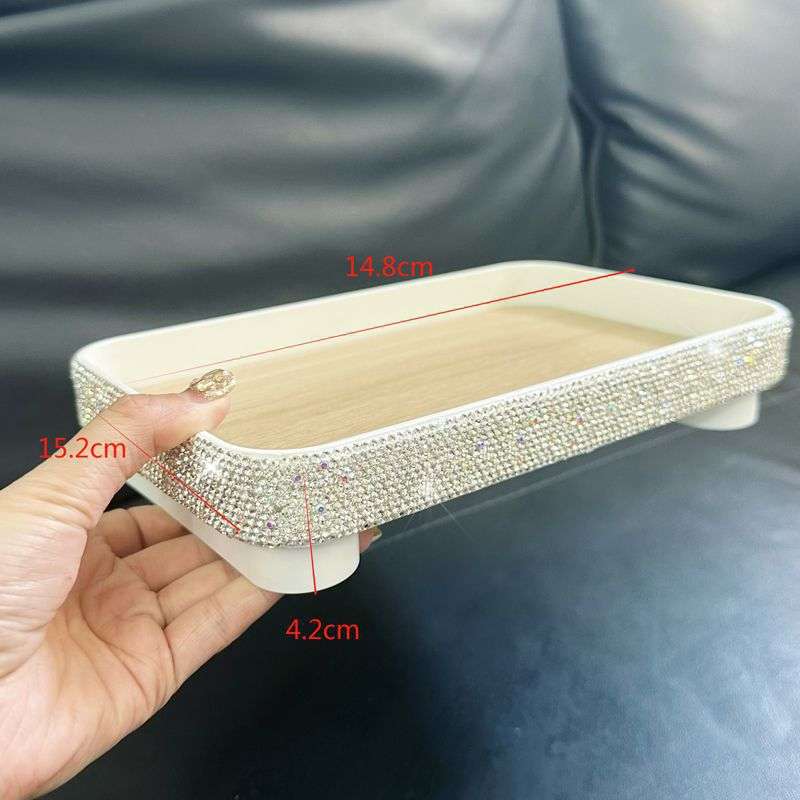 置物盘高颜值架奢华镶钻大容量护肤品收纳盒网红轻奢装饰品托盘