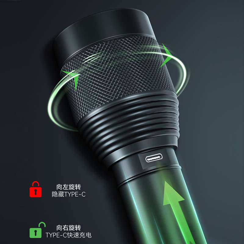 沃尔森厂家K100手电筒户外应急家用电灯铝合金外壳led灯手握式