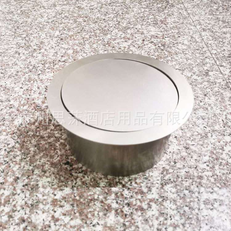 304不锈钢嵌入式垃圾桶盖子25圆形翻摇盖台面厨房卫生间29内嵌盖