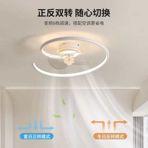 风扇灯卧室灯吸顶灯家用静音现代简约新款一体电扇灯餐厅灯具263L