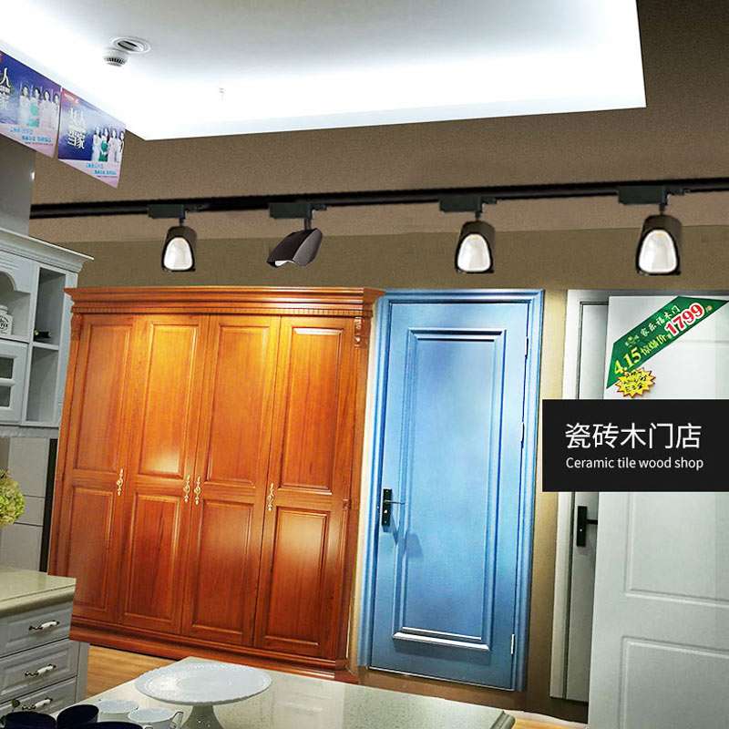 散光轨道灯30w瓷砖展厅铲灯35w店铺商用cob射灯补光偏光led导轨灯
