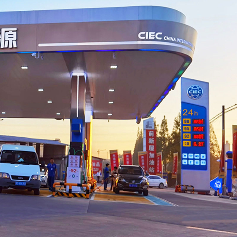 厂家直销中国海油加油站罩棚檐面发光灯箱标识标牌檐口装修标识
