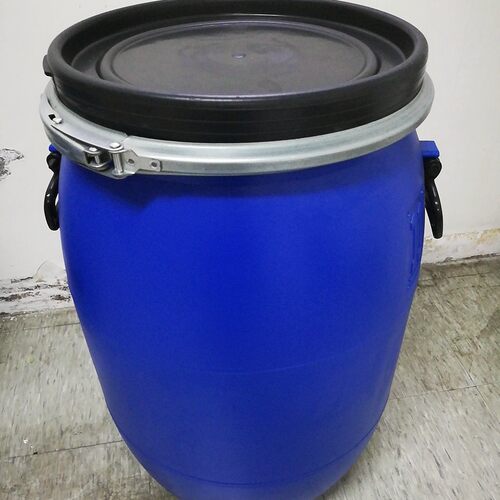 60L塑料桶圆桶法兰桶化工桶抱箍60KG开口桶加厚水桶