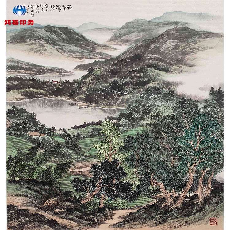 鸿基印务批量制作生产国画/牡丹画武藤高精度喷绘写真广告画面