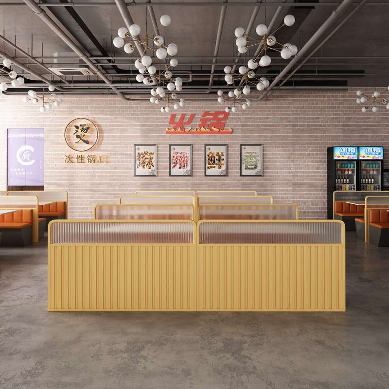 铁艺卡座隔断 火锅店酒吧餐厅座位隔断屏风 围栏矮隔断玻璃装饰墙