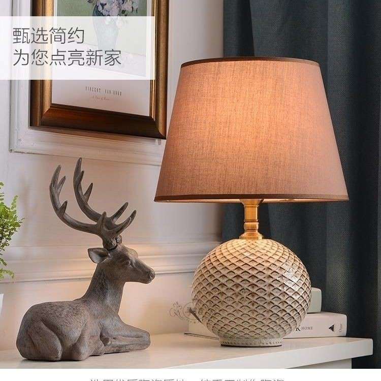 欧式古典奢华复古台灯美式卧室床头灯简约陶瓷布艺客厅装饰灯具
