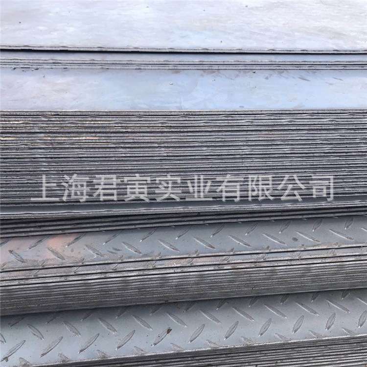 Q235B花纹钢板4.0mm扁豆钢板 5.0mm专业加工楼梯踏步折边质量保证