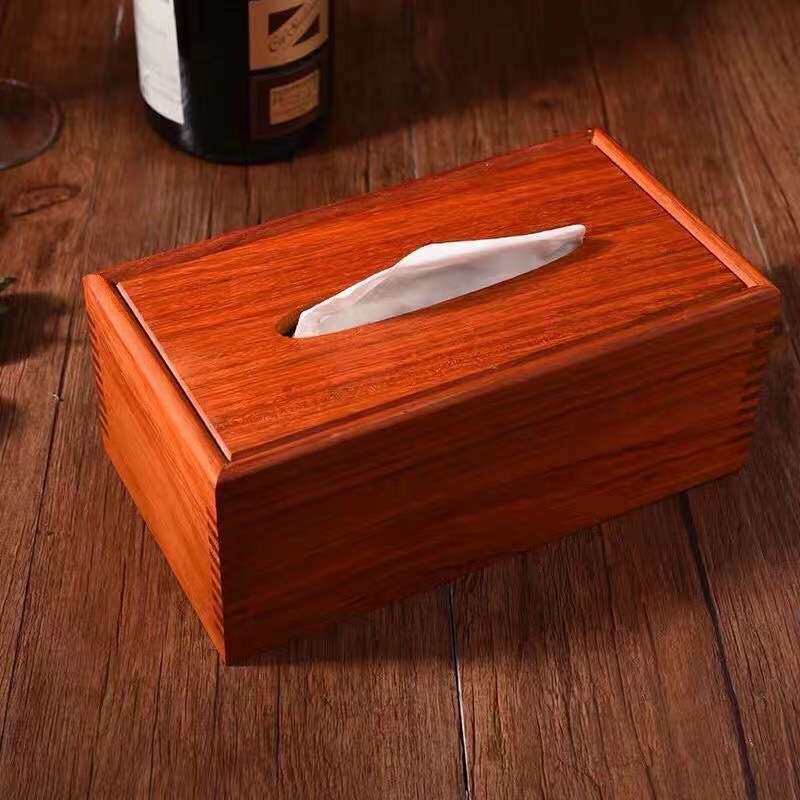 红花梨纸巾盒 木质鸡翅纸抽盒家用客厅收纳盒简约纸巾盒