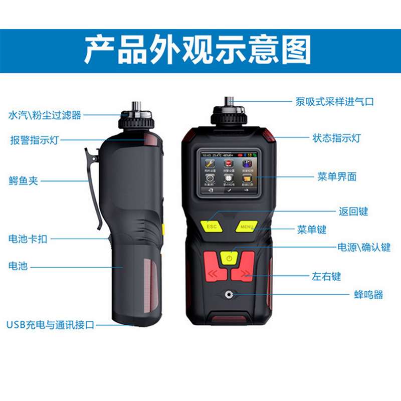 YZL-MS400便携式二氯硅烷气体分析报警仪泵吸式SiH2Cl2气体检测