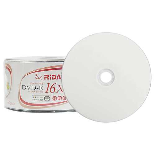 铼德RIDATA可打印DVD-R 16X 4.7G空白刻录盘可刻录碟片空盘可打印
