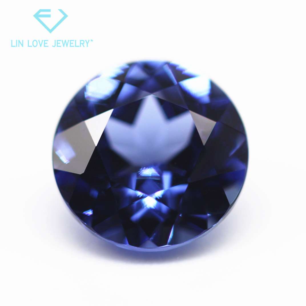 圆形及异形培育蓝宝石裸石 实验室培植再生长蓝宝石Sapphire blue