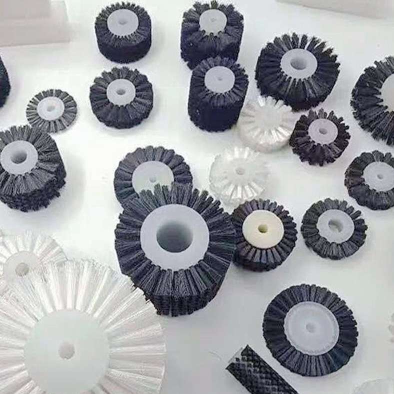 丁晴手套生产线毛刷辊 卷唇毛刷 工业毛刷轮滚筒刷 除锈去毛刺