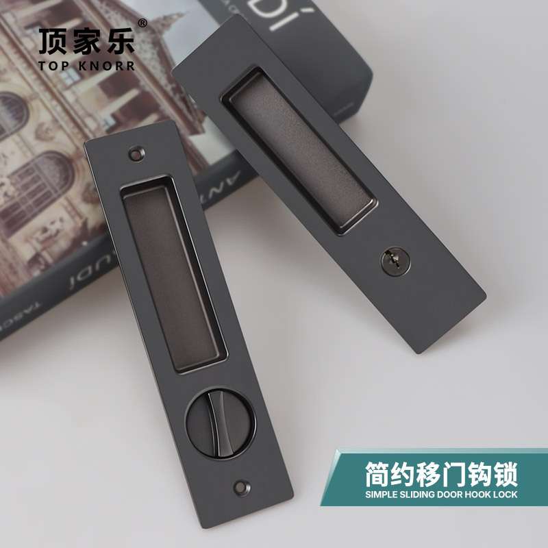 木移门锁不锈钢推拉门锁移门钩锁吊趟门双钩锁酒店卫生间移门锁