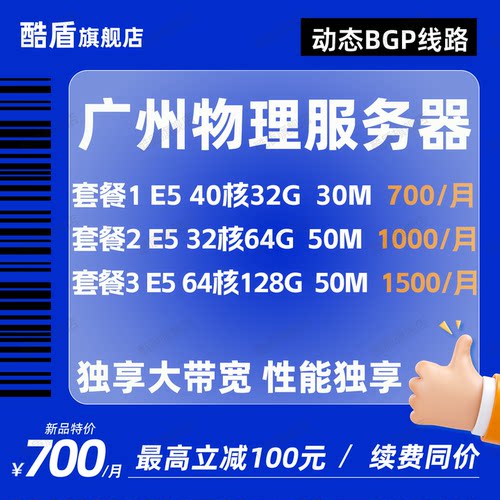 广州BGP物理机多线大带宽国内云电脑游戏远程办公桌面独立IP租用