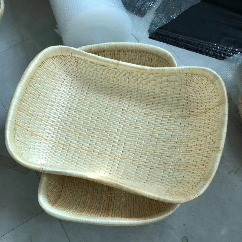 长方形大小号柳编笸箩簸箕手工柳条编织馒头干果炒货收纳筐篮竹编