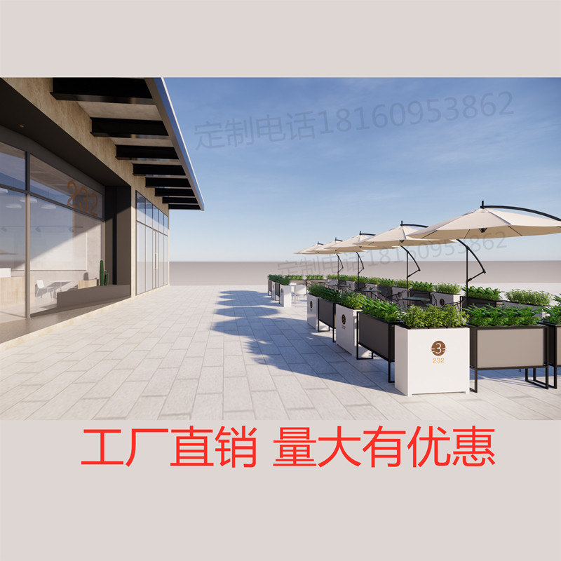 定做铁艺成品花箱露台阳台外摆隔断花池庭院户外花坛商业街种植槽