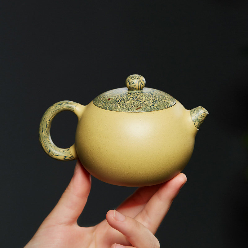 宜兴绞泥美人西施紫砂壶纯全手工报春泡茶壶名家正宗泥绘功夫茶具