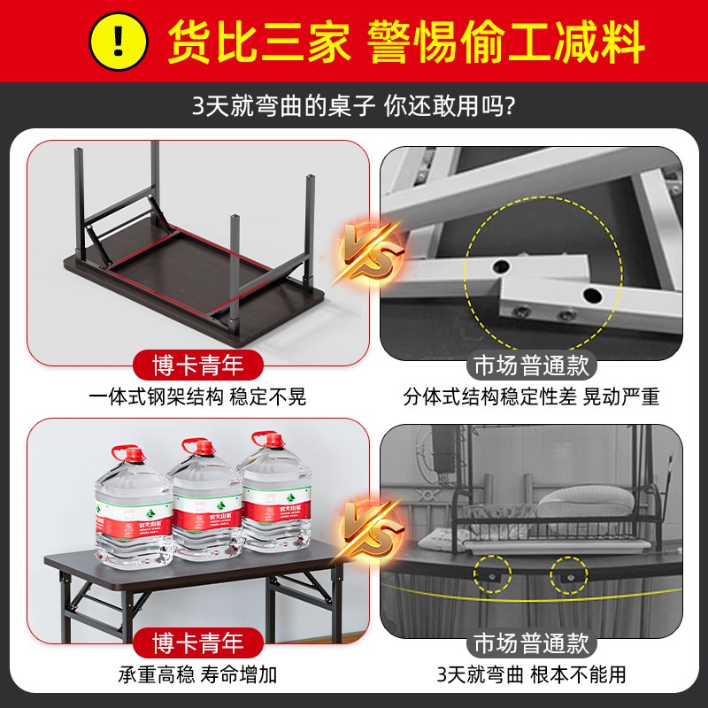 折叠桌户外便携书桌夜市摆摊桌家用简易工作台会议桌长方形餐桌椅