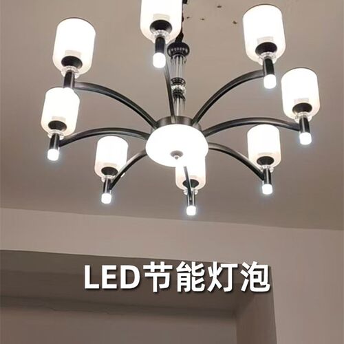 LED灯泡罗口节能超亮螺丝口暖光老式筒灯适用水晶灯炮中式吊灯