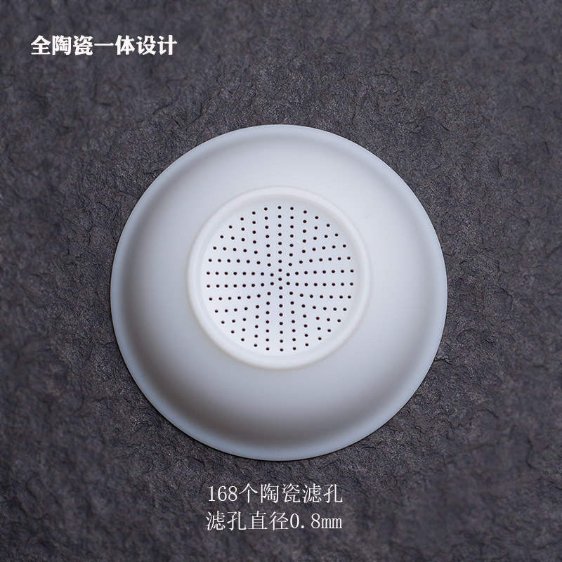 羊脂玉茶漏器架白瓷套装一体穿孔过滤网陶瓷茶具配件茶叶漏斗茶滤
