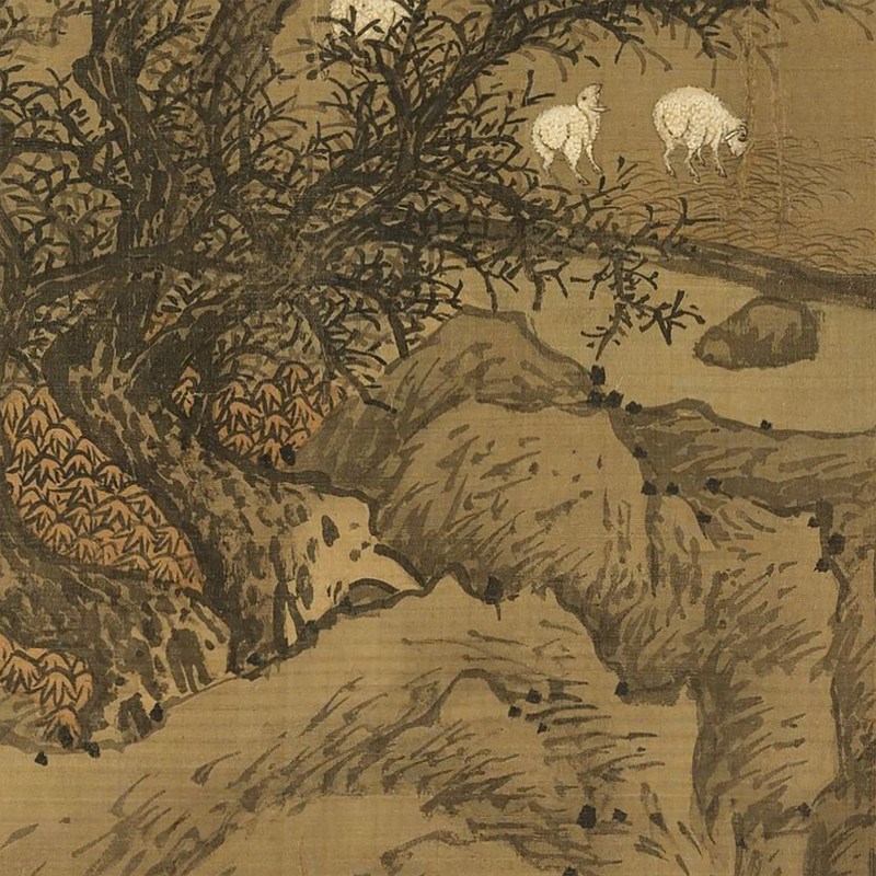 明代沈周山水画复制品 国画临摹用无框艺术装饰画心 宋元明清人物