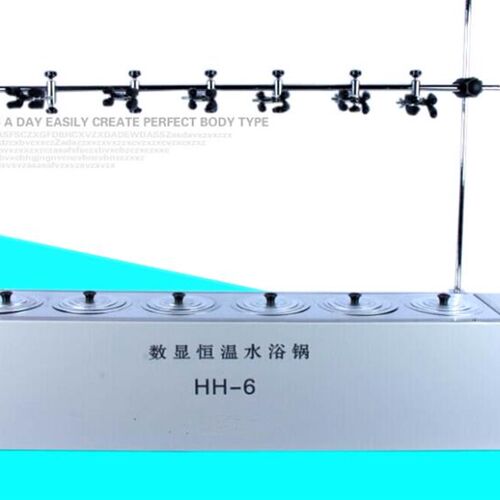 单列六孔水浴锅HH-6数显恒温水浴槽带支架磁力搅拌放冷凝管水浴锅