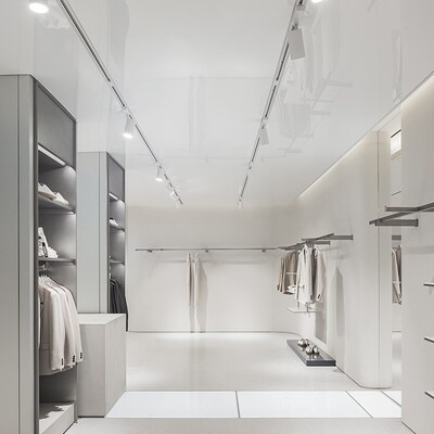 服装店展示架陈列架不锈钢壁挂式包包架高档上墙挂衣架女装店货架