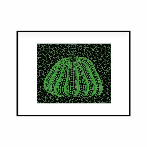 办公室装饰画墙画餐厅挂画玄关走廊 草间弥生版画 黄紫绿三色南瓜