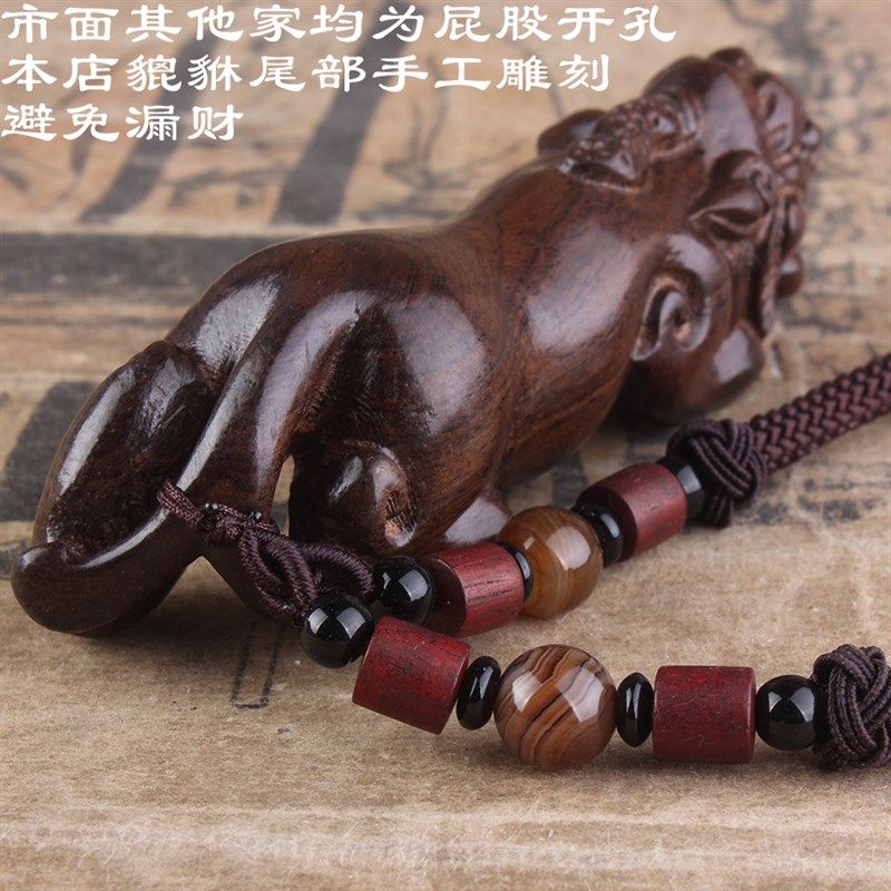 【手工精修】沉香木原木料貔貅木雕镇宅皮丘手玩把件手把玩挂件