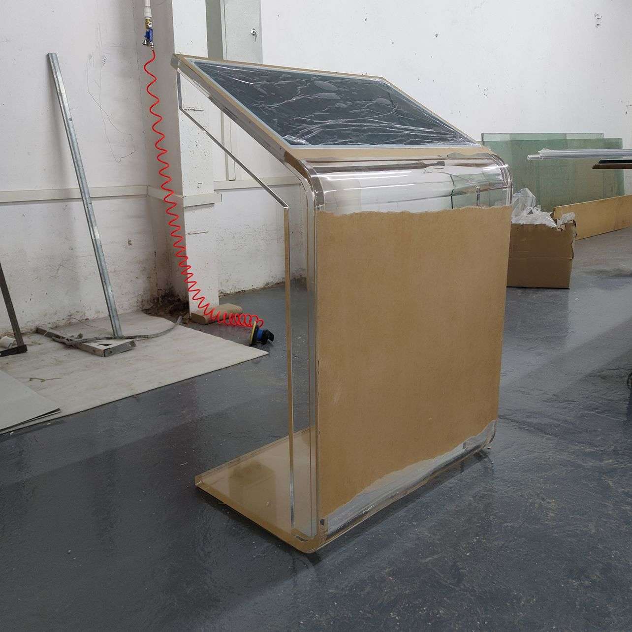 透明亚克力展示架热弯u型展架有机玻璃显示器展架博物馆展台