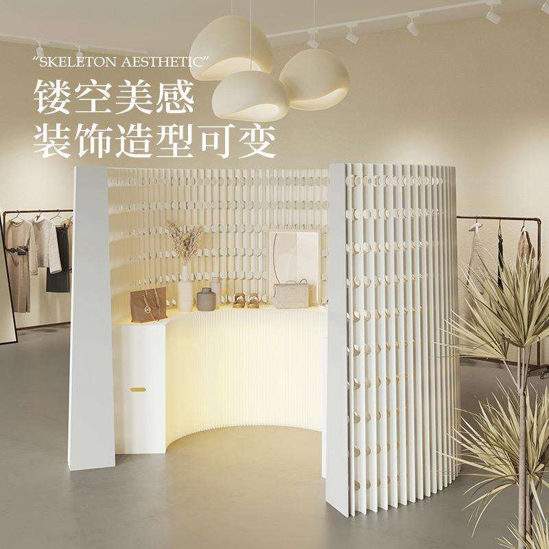 纸办公室屏风高隔断墙折叠推拉移动轻孔风琴纸墙商用展会隔档