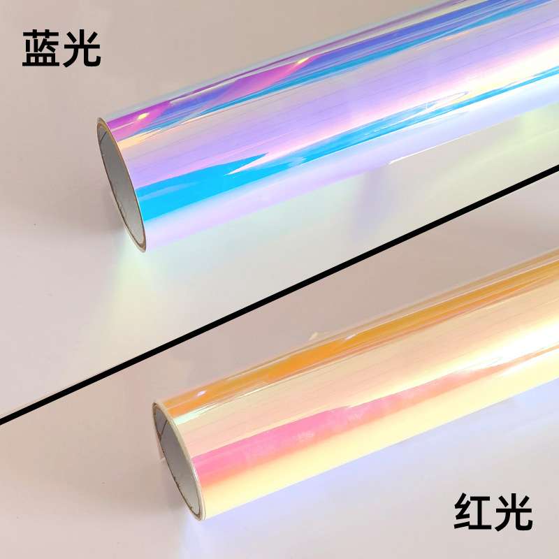 红光玻璃自粘彩虹刻字膜加厚炫彩即时贴蓝光节日装饰布置贴纸