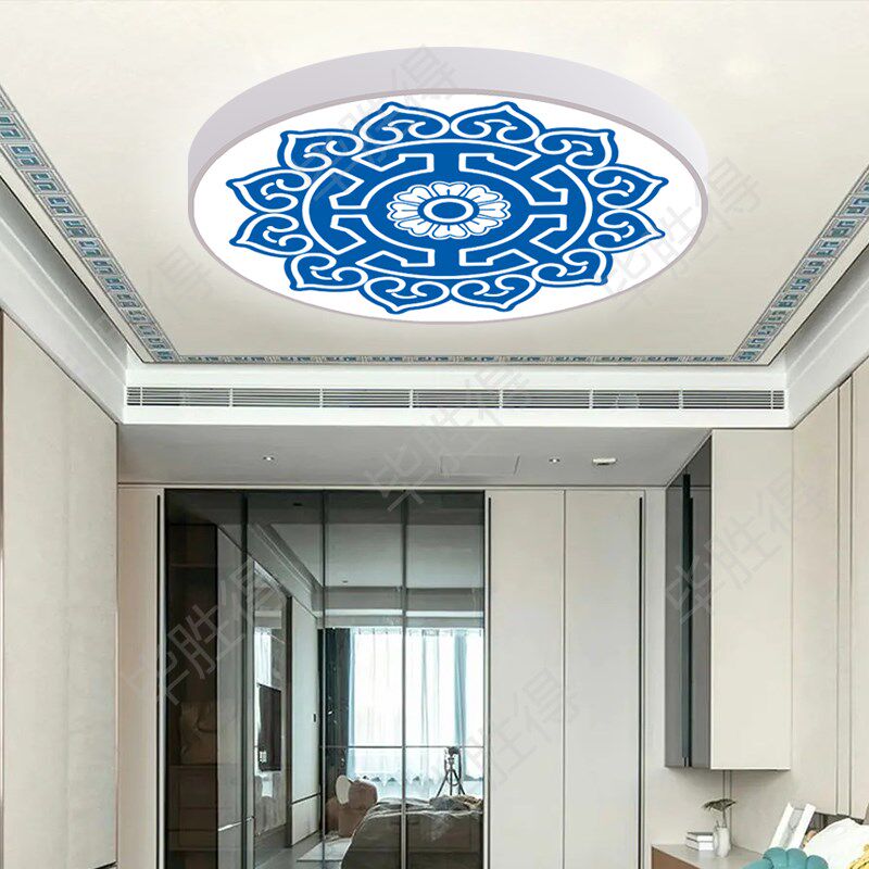 蒙古藏式客厅吸顶灯蒙古包吊顶餐厅吉祥花纹花边祥云来图定制灯具