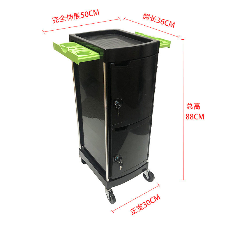 多功能发廊推车理发店烫染工具车不锈钢六层美发置物杠车带双门锁