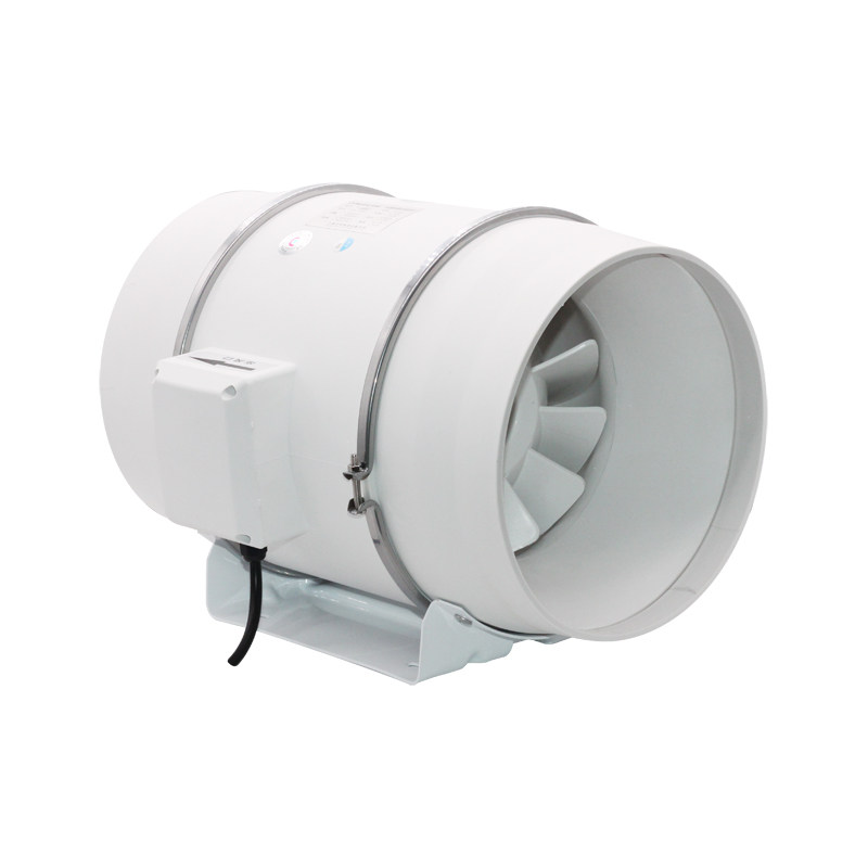 顶格 10寸斜流增压双速圆形管道风机 PVC250mm排气扇 强力送抽风