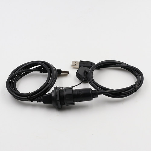 凌科YU-USB2.0数据连接器 防水航空插头插座1M线 USB2插头USB插座