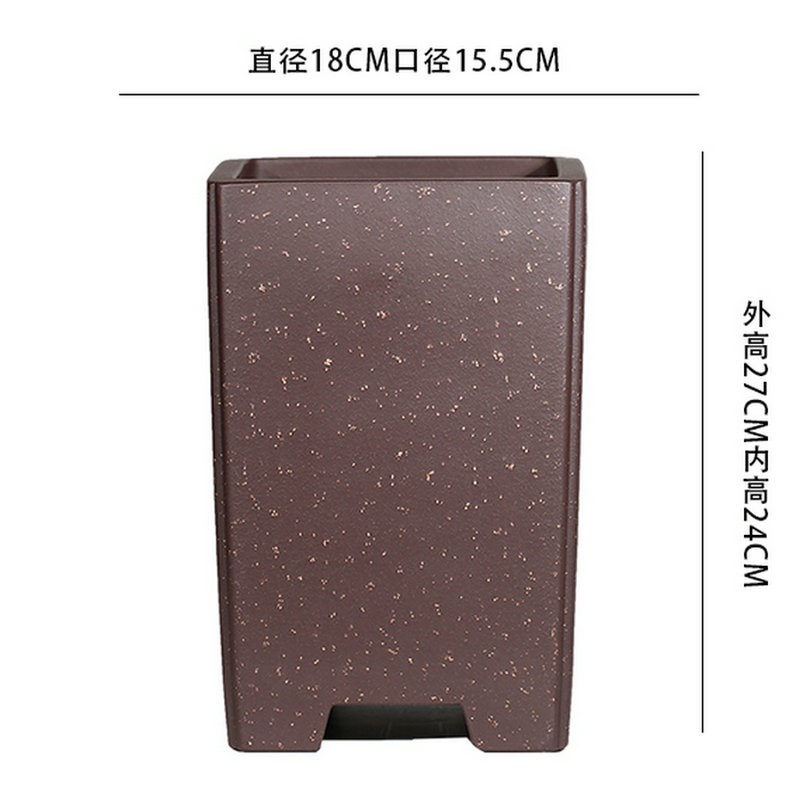 尚扣紫砂花盆紫泥铺砂四方签筒 朱永南手工蕙兰墨兰名家古典花器