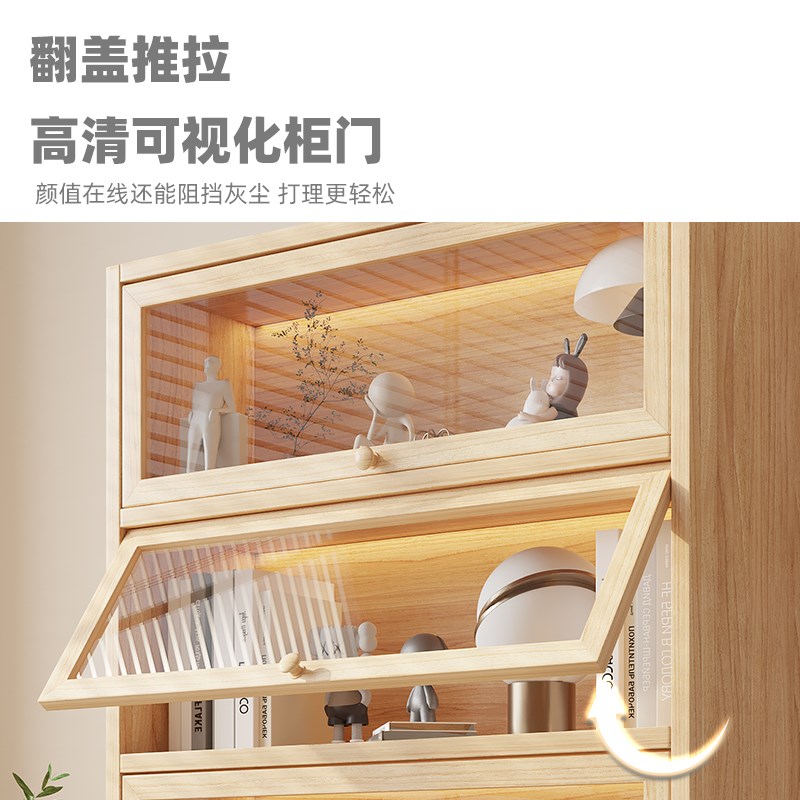 书架置物架落地书柜储物柜一体靠墙收纳家用木制带门防尘简易柜子