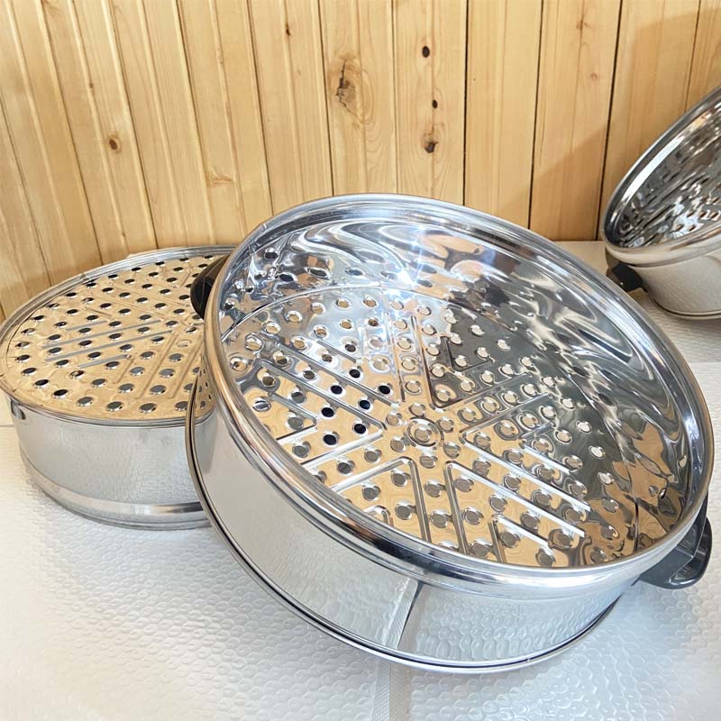 家用大容量不锈钢蒸锅双层三层多层蒸笼锅 商用超大特大蒸锅35cm4