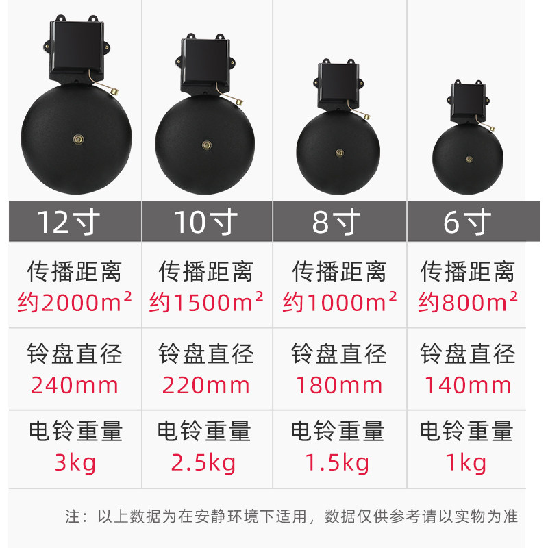 无线遥控电铃工厂上下班课学校打铃器12寸220v定时控制器开关超响