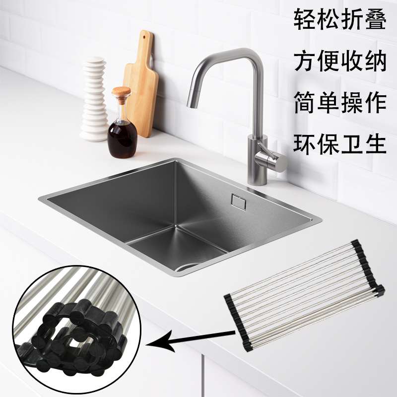 厨房不锈钢沥水架蔬果置物架滴水架可折叠多功能收纳沥干架