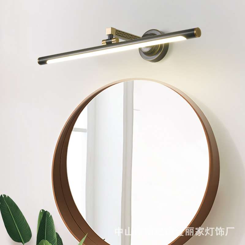新品镜前灯led卫生间新中式全铜浴室柜镜灯化妆复古镜柜灯梳妆灯
