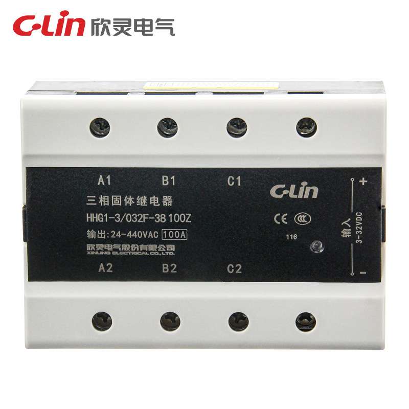 欣灵三相中间继电器厂 继电器HHG1-3/032F-38-100A 固态继电器