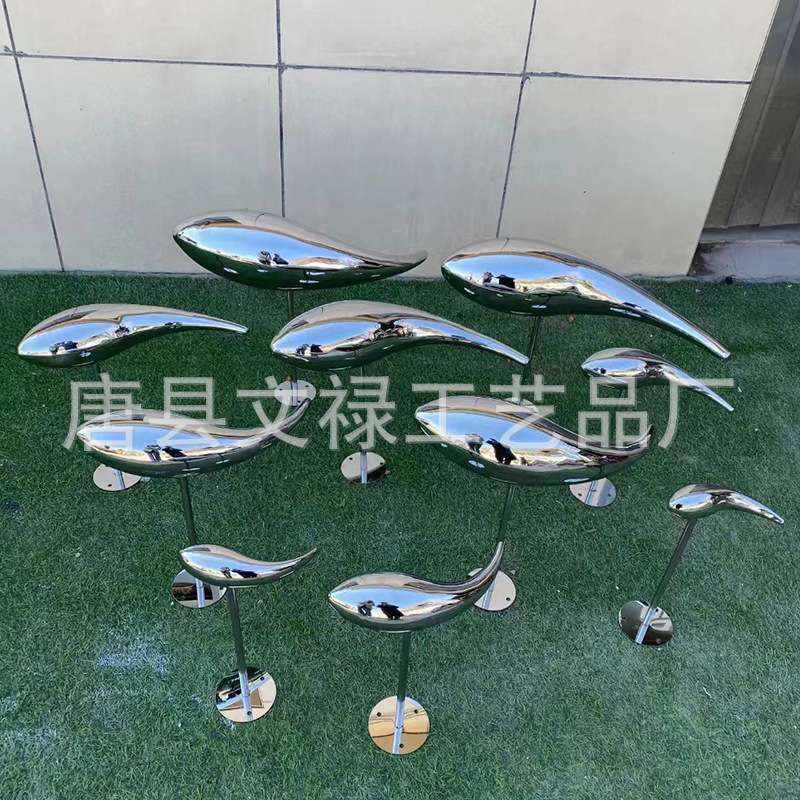 大型不锈钢雕塑厂家设计制作安装各种户外景观金属标志摆件工艺品